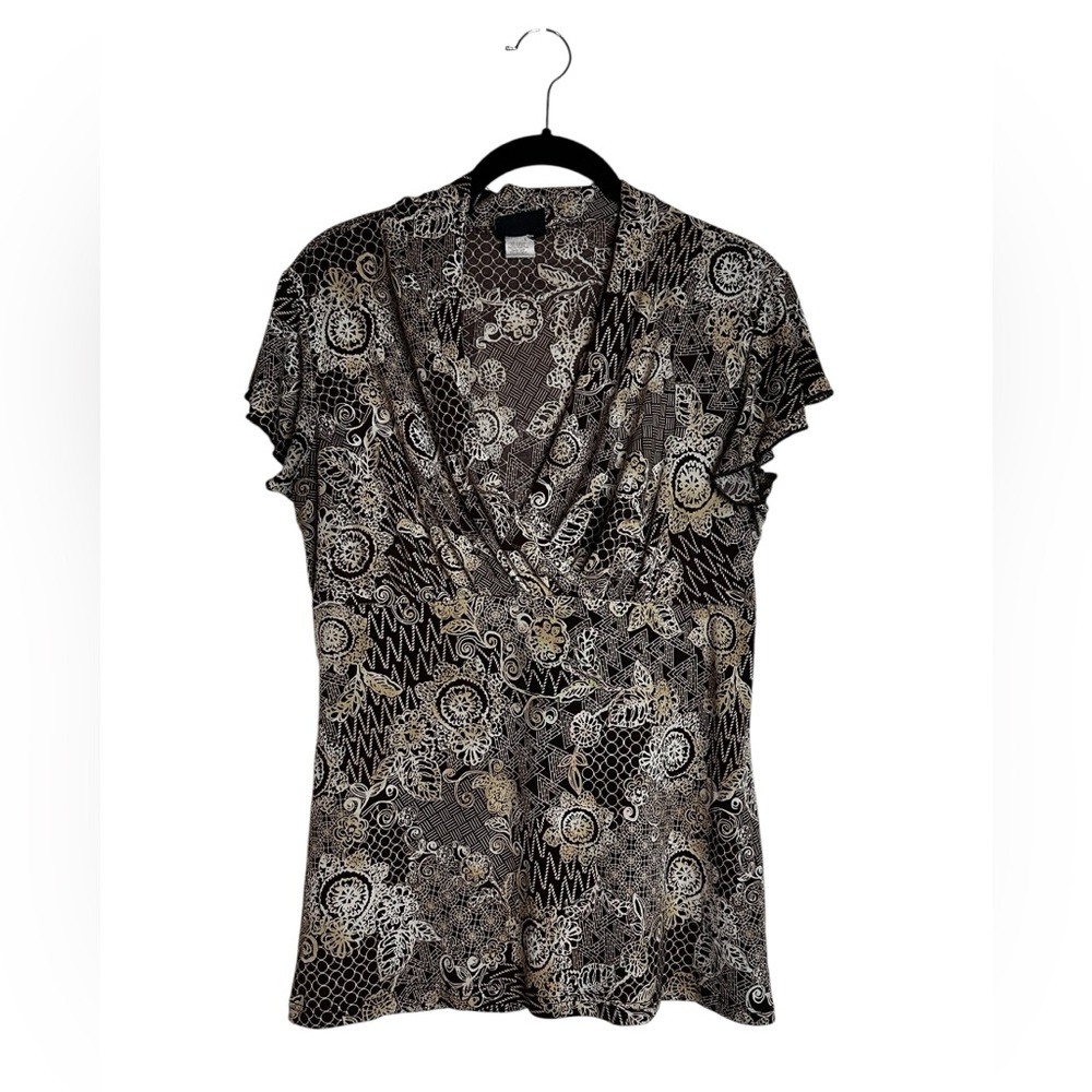 JKLA Vintage Y2K Babydoll Blouse V-Neck Top Boho Forest Fairy Grunge Size M